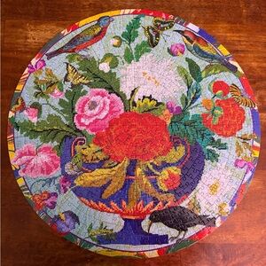 Floral Puzzle Wall Art with Birds - Multicolor